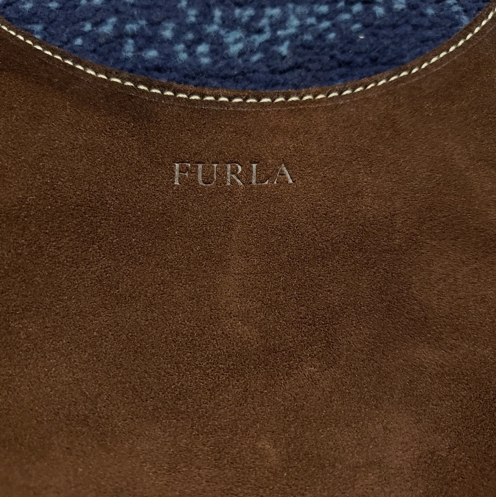 Furla Brown Suede Hobo